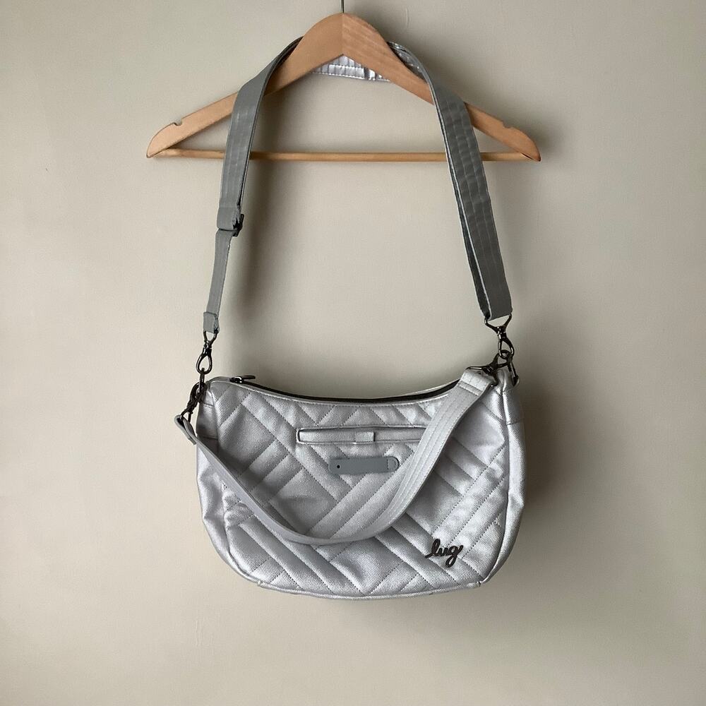 Lug Harmony Matte Luxe Shoulder Bag Crossbody RFID Diamond Silver
